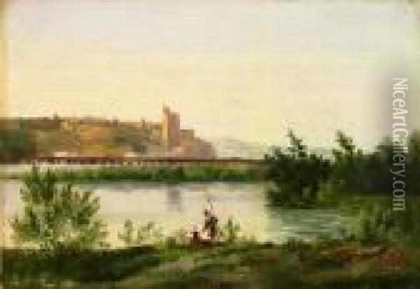 Paysage Au Pont Oil Painting - Jean Antoine Constantin D'Aix