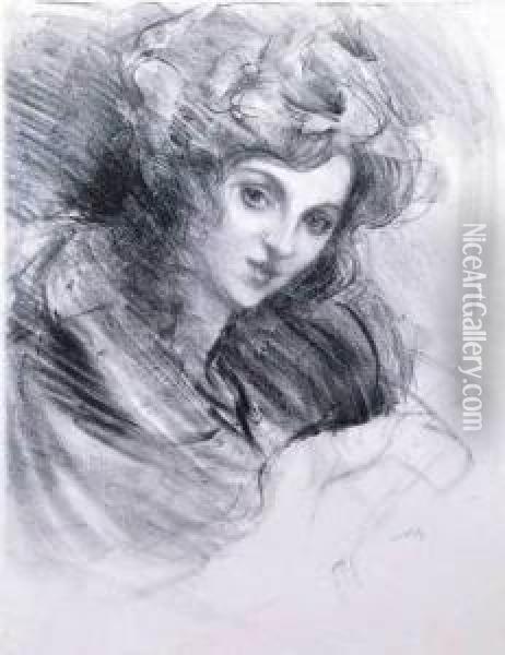 Mademoiselle Sablon; Julie De Belleroche Oil Painting - Albert De Belleroche