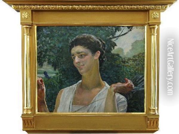 Diana. Portret Marii Sozanskiej Oil Painting - Jacek Malczewski