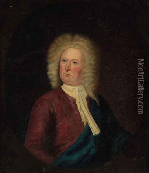 Portrait of a gentleman, traditionally identified as Jonathan Swift (1667-1745) Oil Painting - English School