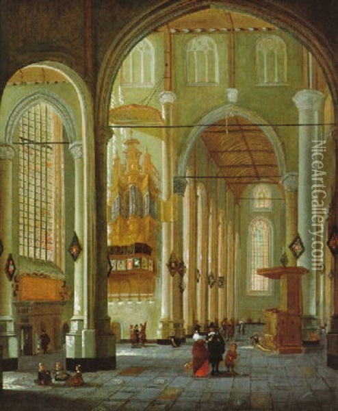 Inneres Der Laurentius-kirche Rotterdam Oil Painting - Anthonie Delorme