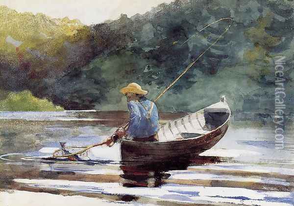 Boy Fishing Oil Painting - Winslow Homer
