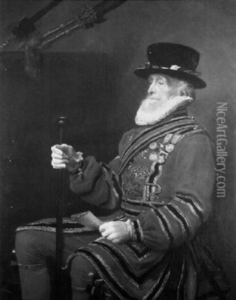 Yeoman Of The Guard Oil Painting - John Everett Millais