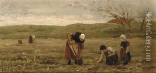 Harvesting Oil Painting - Philip Lodewijk Jacob Frederik Sadee