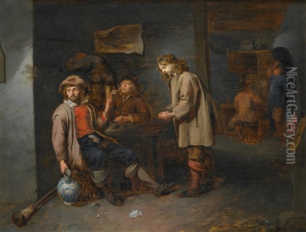In Der Schenke Oil Painting - David Ryckaert III