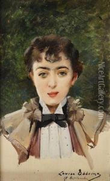 Portrait De Mademoiselle Luppe Oil Painting - Louise Abbema