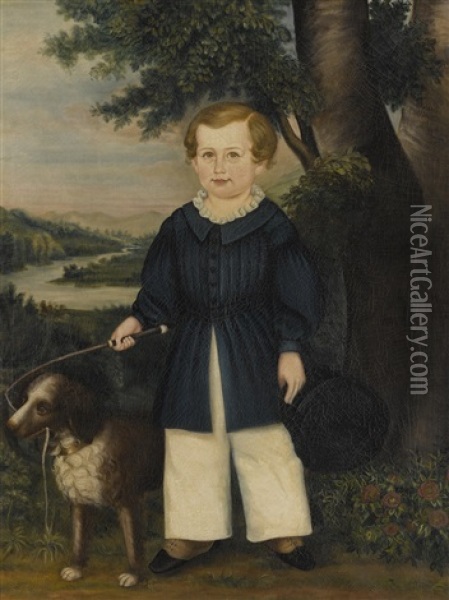 Portrait Of Henry David Whitcomb Of East Randolph, Massachusetts, Age 6 Oil Painting - Joseph Whiting Stock