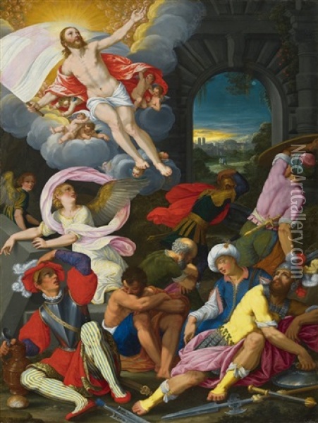The Ascension Of Christ Oil Painting - Johann (Hans) Konig