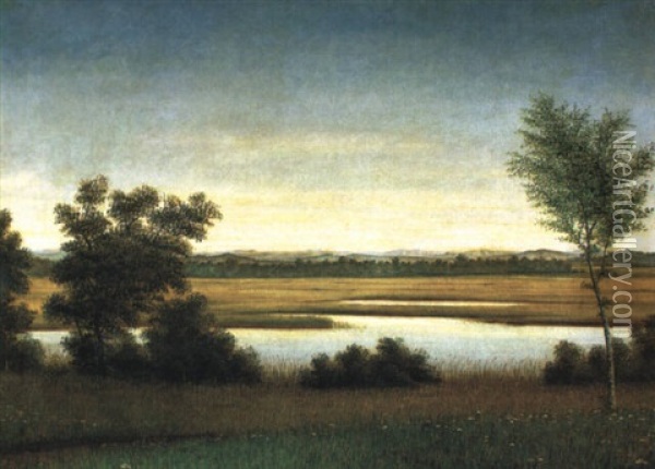 Moorlandschaft Oil Painting - Georg Schrimpf