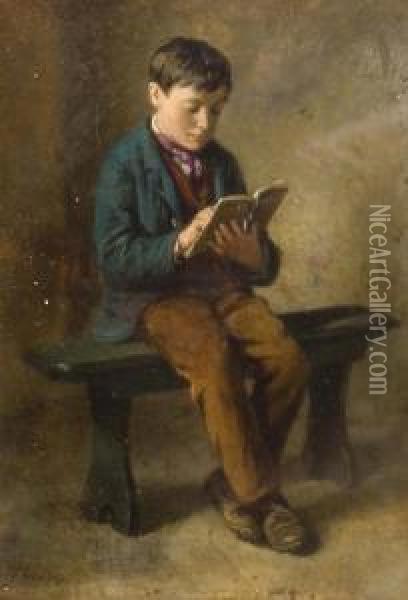 Reading. Oil Painting - William Hemsley
