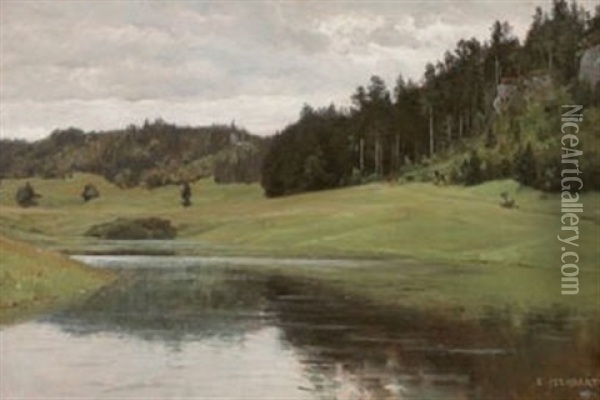 Paysage Franc-comtois Oil Painting - Marie-Victor-Emile Isenbart