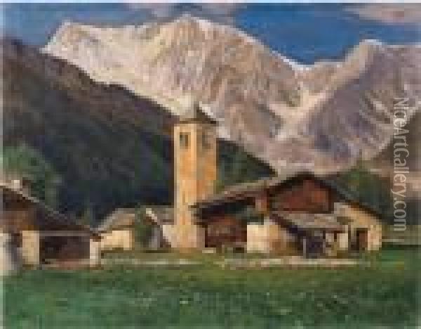 Chiesetta Tra I Monti Oil Painting - Giovanni Colmo