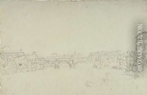 Ponte Emilio, Rom. 1811 Oil Painting - Wilhelm Huber