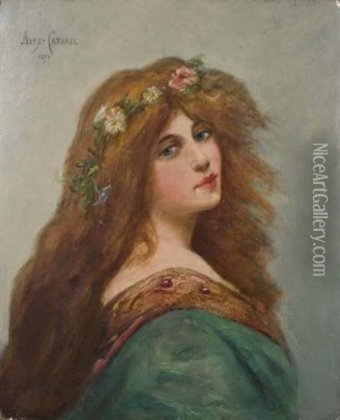 Sarah Bernhardt Oil Painting - Alexandre Cabanel