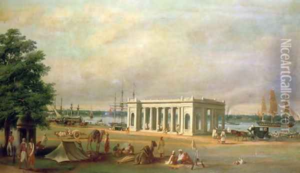 James Prinseps Memorial, on the Hooghli River, Calcutta Oil Painting - William Prinsep