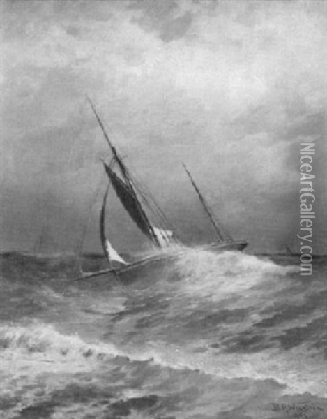 Sailboat Hard Starboard Oil Painting - Bror Anders Wikstrom
