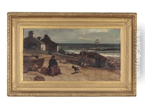 Landscape At The Seaside Oil Painting - Edwin John Ellis