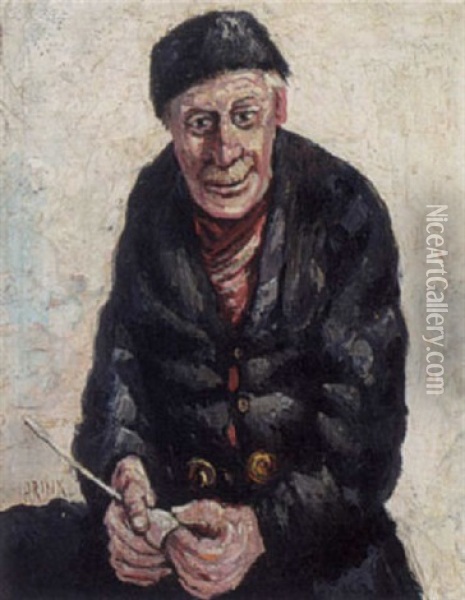 A Volendam Man Stuffing His Pipe Oil Painting - Paul Rink
