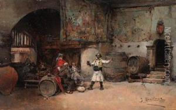 The Toast Oil Painting - Jose Benlliure Y Gil