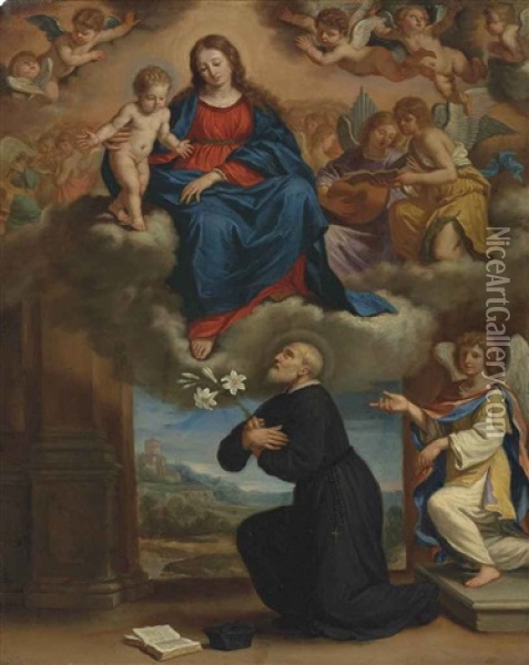 The Vision Of Saint Filippo Neri Oil Painting - Benedetto Gennari the Younger