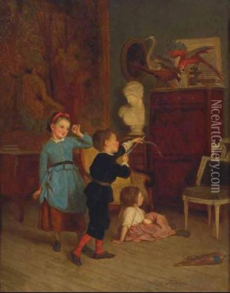 The Young Archer Oil Painting - Theophile-Emmanuel Duverger