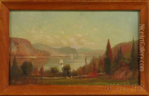 Hudson River View Oil Painting - M. Deforest Bolmer