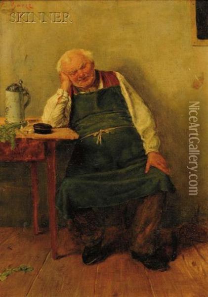 At Rest In The Kitchen Oil Painting - Emmanuel Bachrach-Baree