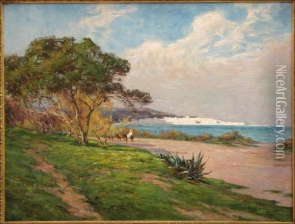 Gaston Marche Shorline View, Algier Oil Painting - Ernest G. Marche