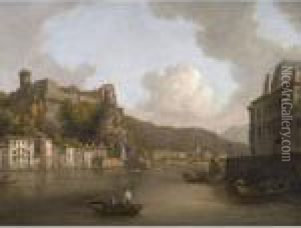 View Of The Chateau De Pierre-encise On The Rhone, Lyon Oil Painting - William Marlow