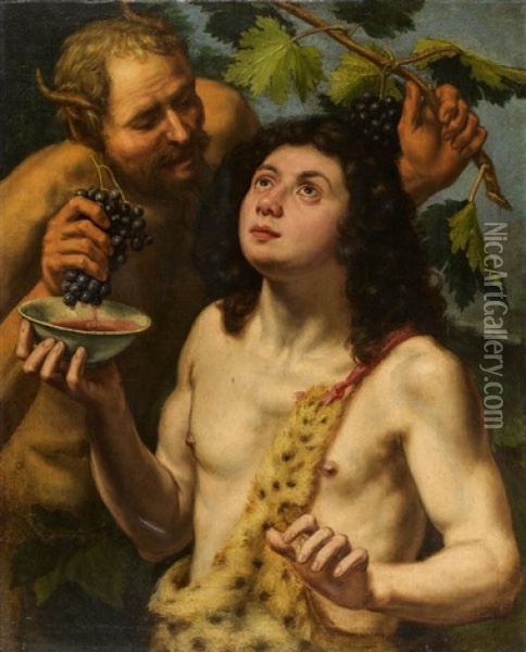 Bacchus Et Un Satyre Oil Painting - Hendrick Bloemaert