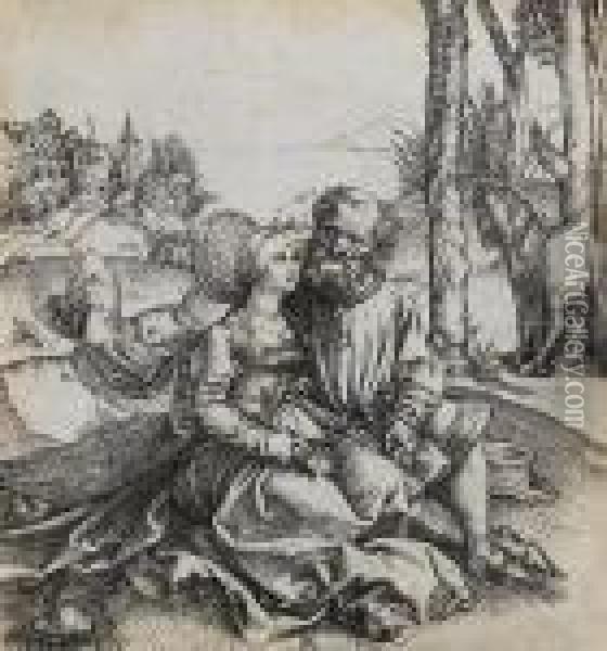 The Ill-assorted Couple (bartsch 93) Oil Painting - Albrecht Durer