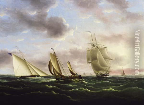Out To Sea Oil Painting - James Buttersworth