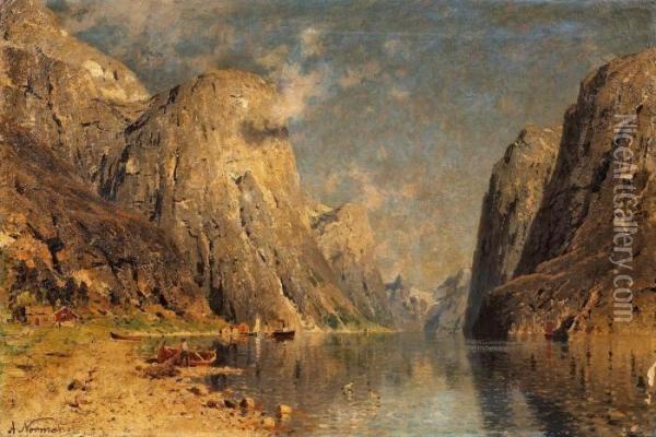 Sognefjord Oil Painting - Adelsteen Normann