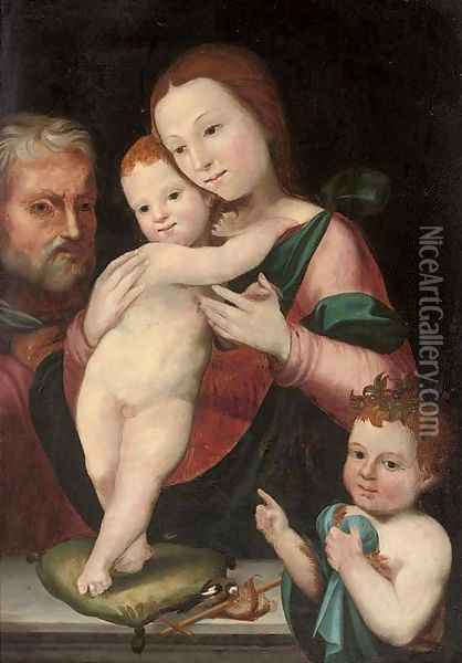 The Holy Family with the Infant Saint John the Baptist Oil Painting - Francesco Francia