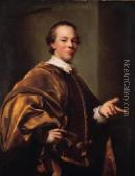 Portrait Of John, 7th Earl Of Galloway, Three-quarter-length, Invan Dyck Costume Oil Painting - Anton Raphael Mengs