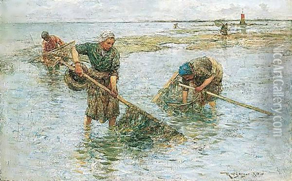 Shrimp Gatherers Oil Painting - Robert McGregor