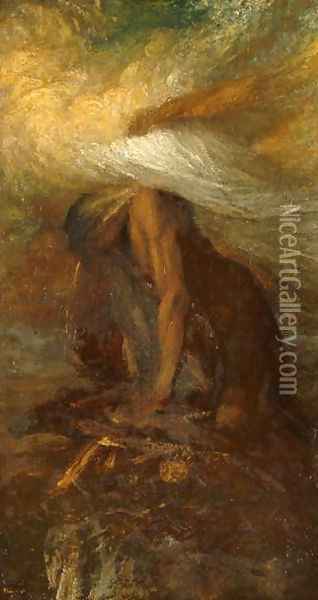 Death of Cain, c.1886 Oil Painting - George Frederick Watts