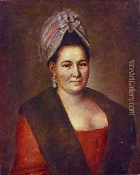 Portrait Of An Unknown Woman 1780s Oil Painting - Aleksei Antropov