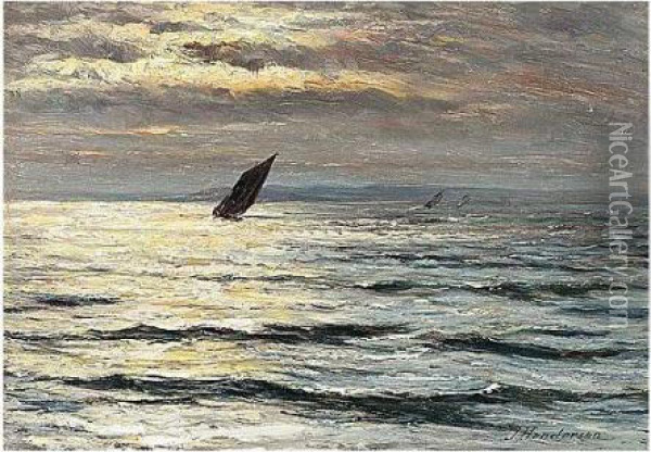 Sunset Over The Sea Oil Painting - Joseph Henderson