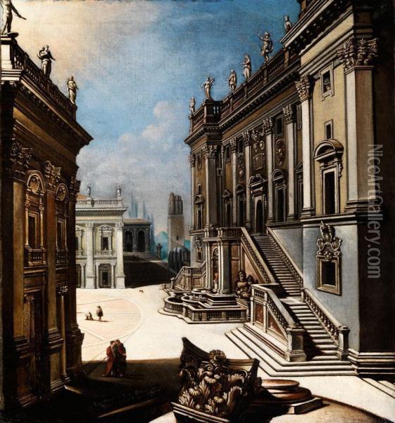 Der Capitolsplatz In Rom Oil Painting - Johann Graf