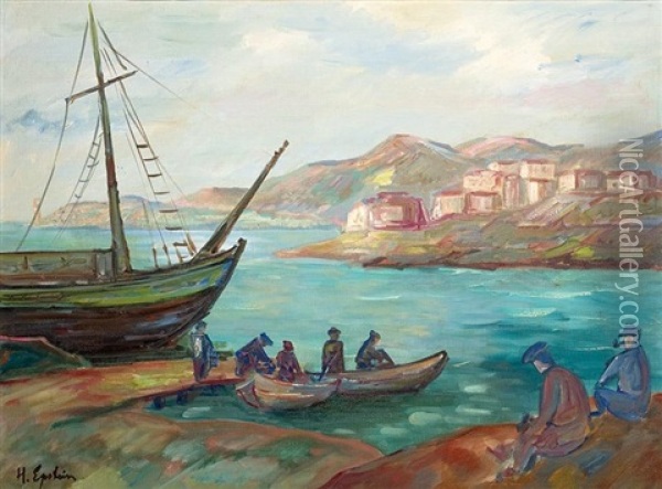 Powrot Z Polowu Oil Painting - Henri Epstein