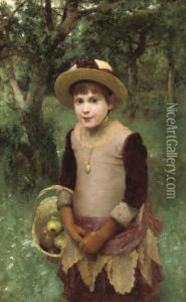 The Apple Picker Oil Painting - Alfred I Glendening