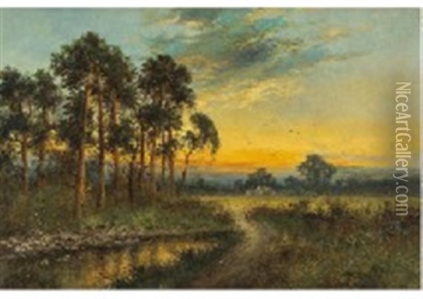 Landscape Of Evenings Oil Painting - Daniel Sherrin