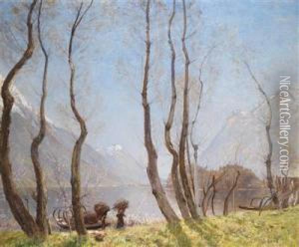 Spring On Lago Di Piano Oil Painting - David Murray