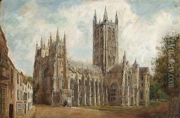 Canterbury Cathedral Oil Painting - Joseph Nash
