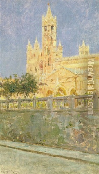 Il Duomo Di Palermo Oil Painting - Vincenzo Caprile