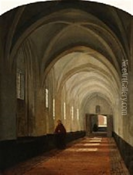 Klostergangen I Helsingor Oil Painting - Peter Kornbeck