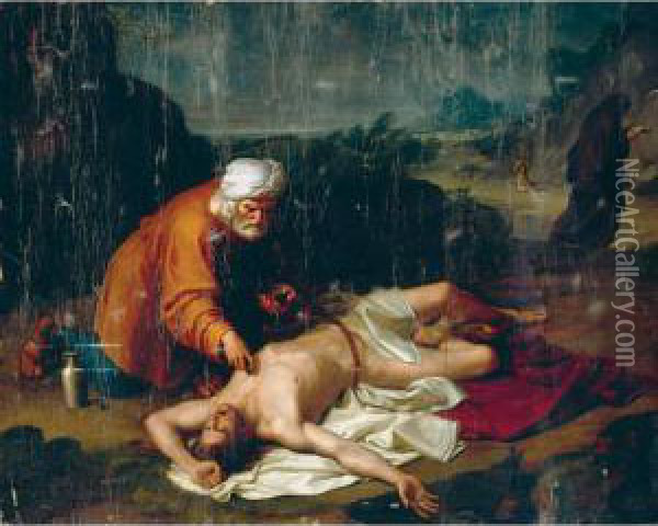 The Good Samaritan Oil Painting - Pietro Benvenuti