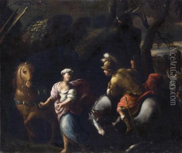 Tancredi Ed Erminia Oil Painting - Giovanni Andrea Donducci (see MASTELLETTA)
