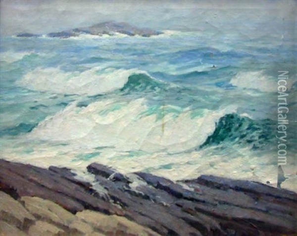 (i) Seascape (ii) Cove Oil Painting - George J. Stengel